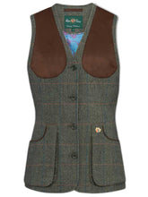 Load image into Gallery viewer, ALAN PAINE Ladies Combrook Tweed Shooting Waistcoat - Spruce
