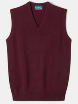 ALAN PAINE Norfolk Lambswool V-Neck Classic Fit Slipover - Mens - Bordeaux