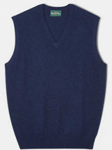 ALAN PAINE Norfolk Lambswool V-Neck Classic Fit Slipover - Mens - Indigo