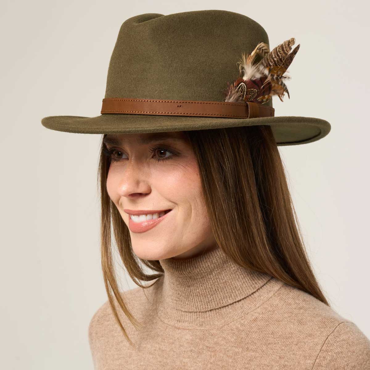 ALAN PAINE Richmond Fedora Hat - Olive