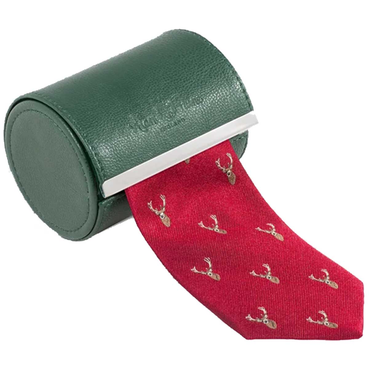 ALAN PAINE Ripon Silk Tie - Deer Design - Red
