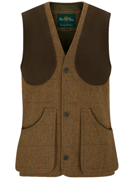 ALAN PAINE Rutland Mens Tweed Shooting Waistcoat - Birch