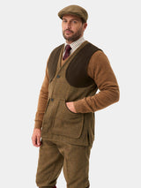 ALAN PAINE Rutland Mens Tweed Shooting Waistcoat - Birch