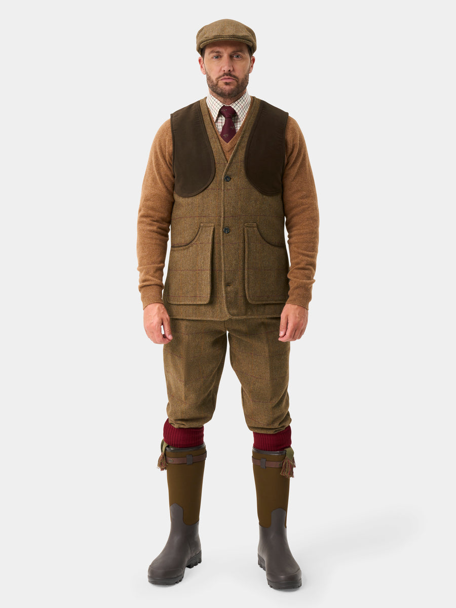 ALAN PAINE Rutland Mens Tweed Shooting Waistcoat - Birch