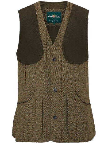 ALAN PAINE Rutland Mens Tweed Shooting Waistcoat - Oakley