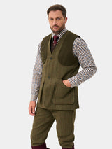 ALAN PAINE Rutland Mens Tweed Shooting Waistcoat - Oakley