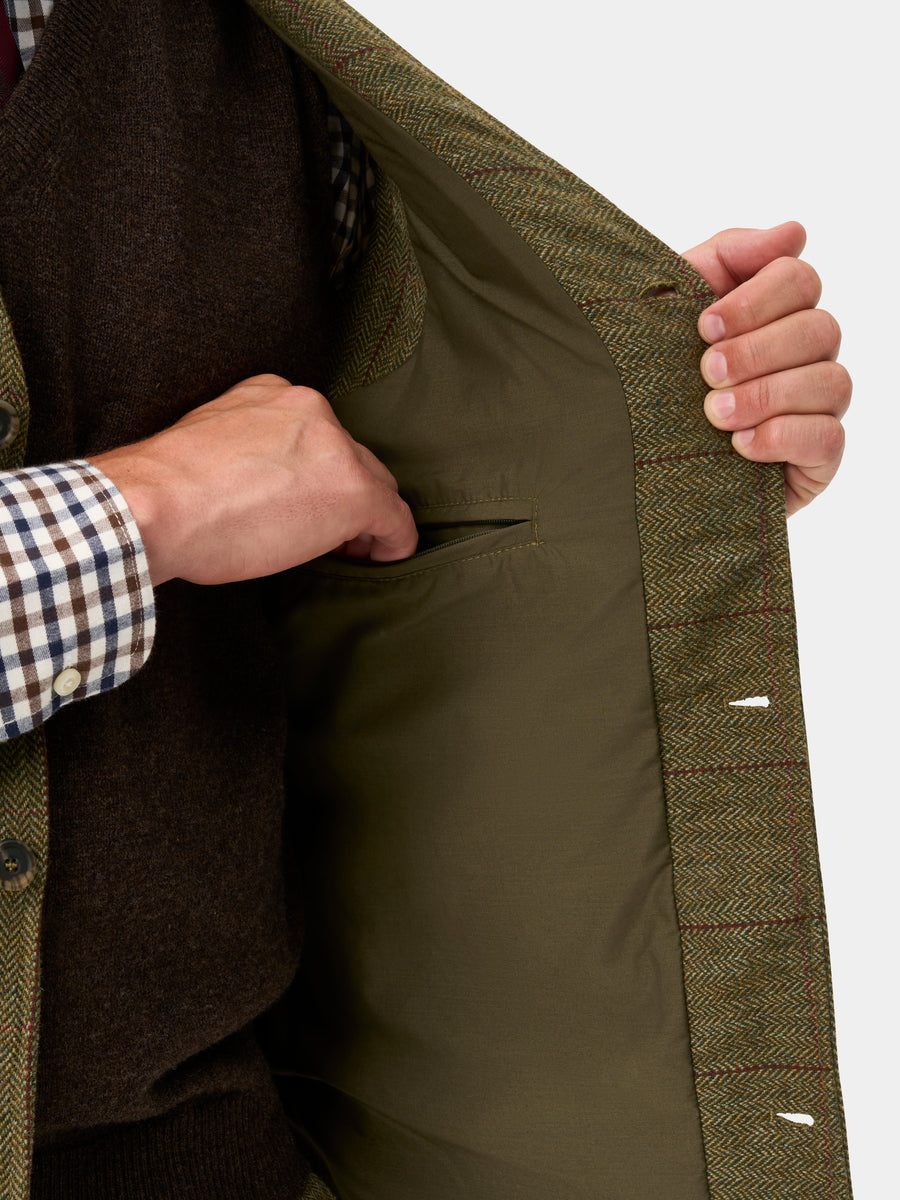 ALAN PAINE Rutland Mens Tweed Shooting Waistcoat - Oakley