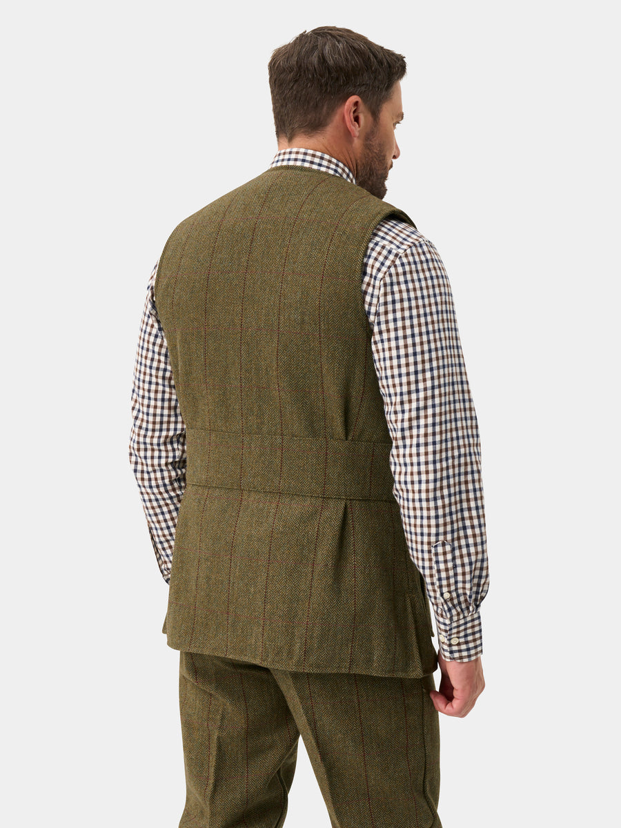 ALAN PAINE Rutland Mens Tweed Shooting Waistcoat - Oakley