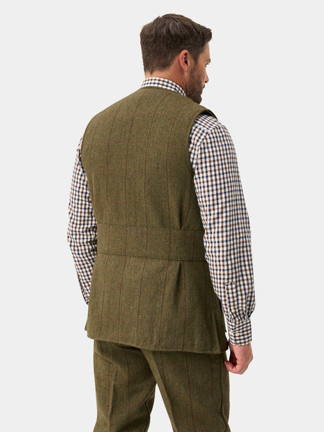 ALAN PAINE Rutland Mens Tweed Shooting Waistcoat - Oakley