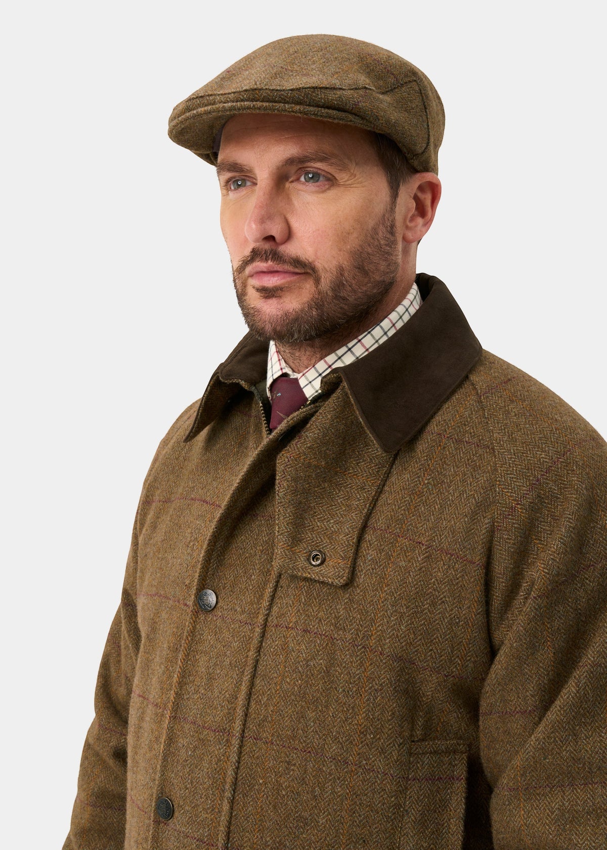 ALAN PAINE Rutland Mens Tweed Waterproof Shooting Coat - Birch