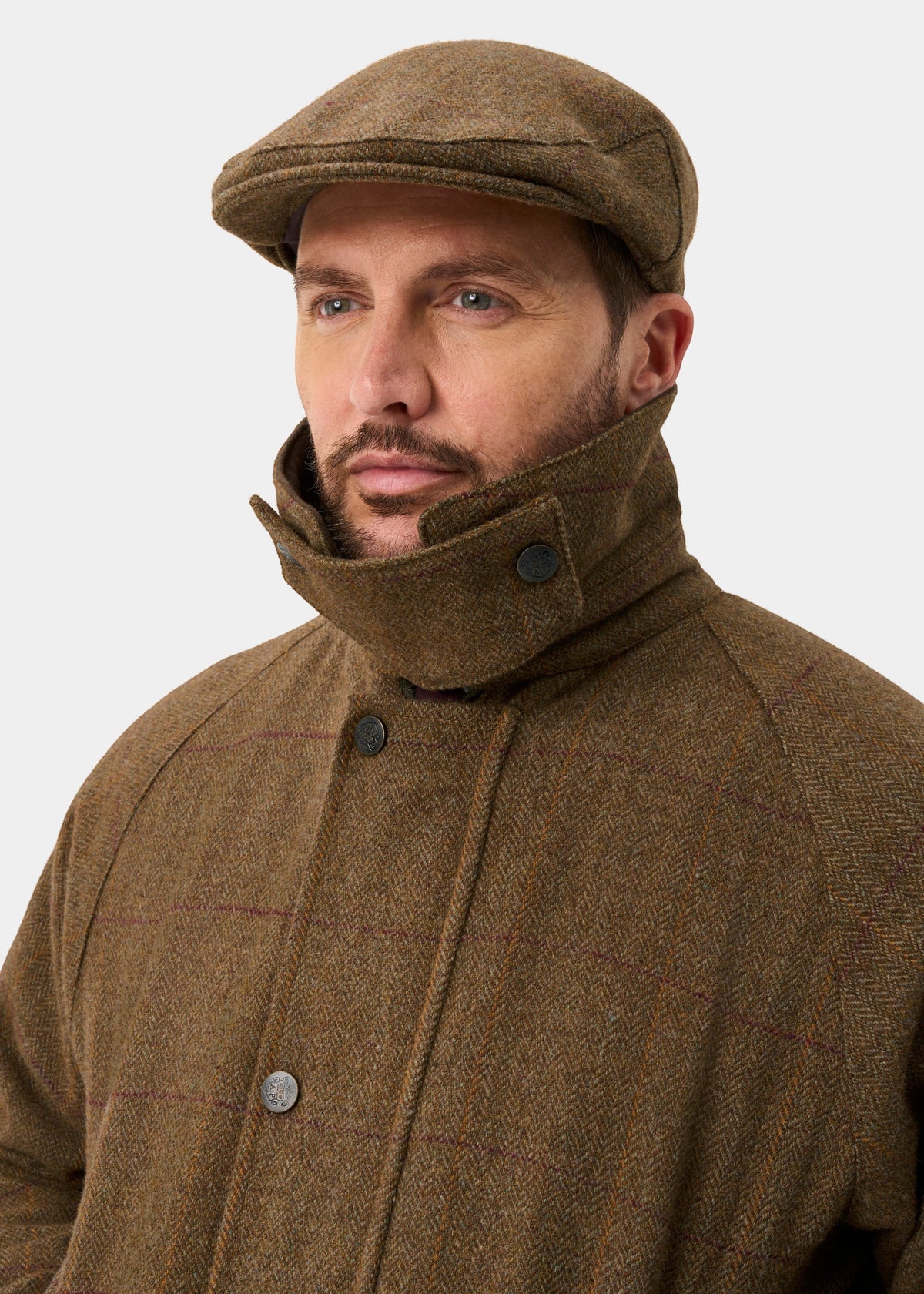 ALAN PAINE Rutland Mens Tweed Waterproof Shooting Coat - Birch