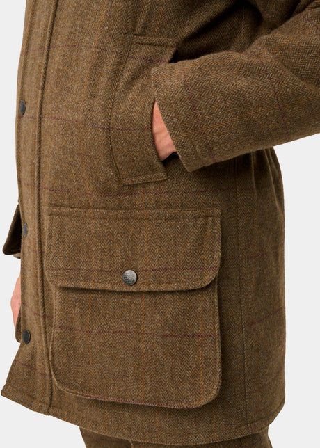 ALAN PAINE Rutland Mens Tweed Waterproof Shooting Coat - Birch