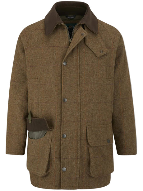 ALAN PAINE Rutland Mens Tweed Waterproof Shooting Coat - Birch