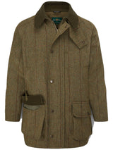 ALAN PAINE Rutland Mens Tweed Waterproof Shooting Coat - Oakley
