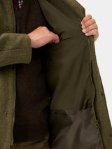 ALAN PAINE Rutland Mens Tweed Waterproof Shooting Coat - Oakley
