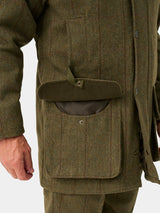 ALAN PAINE Rutland Mens Tweed Waterproof Shooting Coat - Oakley