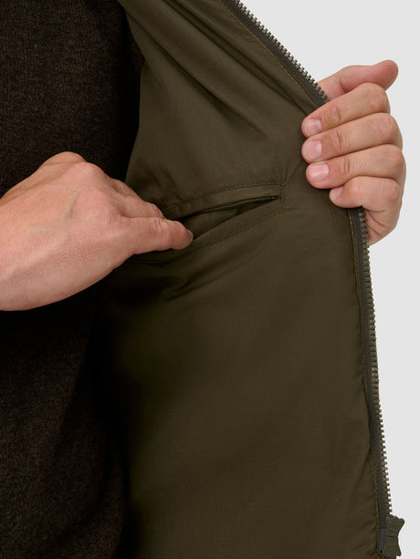 ALAN PAINE Rutland Mens Tweed Zip Waistcoat - Oakley