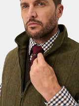 ALAN PAINE Rutland Mens Tweed Zip Waistcoat - Oakley