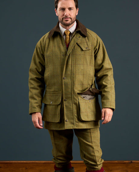 Alan Paine Rutland Mens Waterproof Shooting Coat - Lichen – front alternate view.