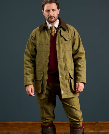 Alan Paine Rutland Mens Waterproof Shooting Coat - Lichen – front view.