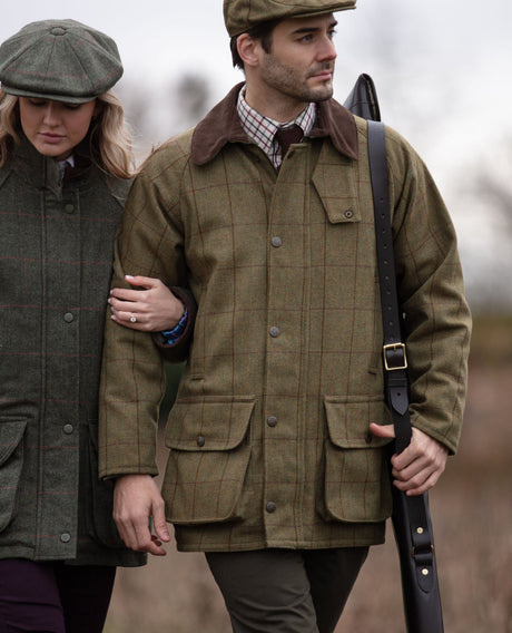 Alan Paine Rutland Mens Waterproof Shooting Coat - Lichen – shooting lifestyle view.