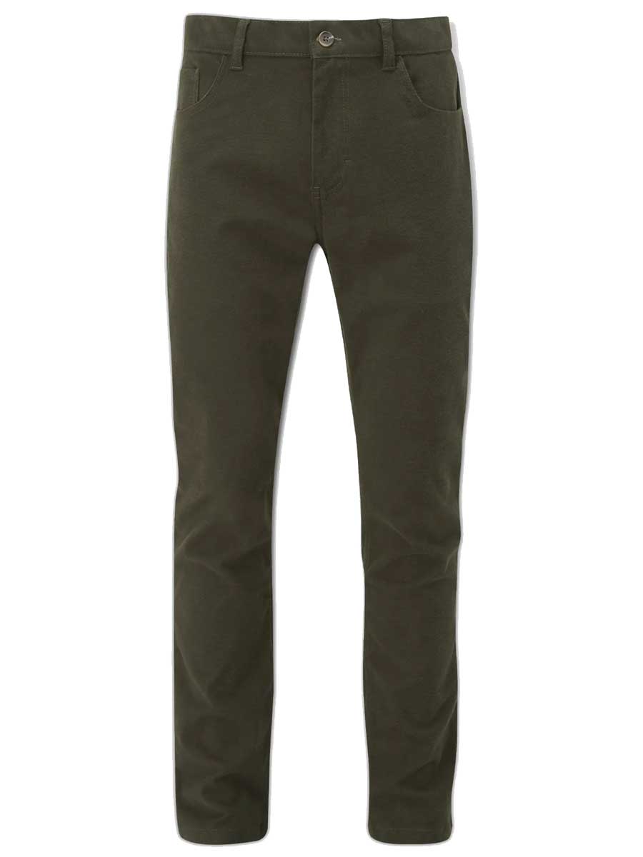 ALAN PAINE Southoak Mens Moleskin Trousers - Olive