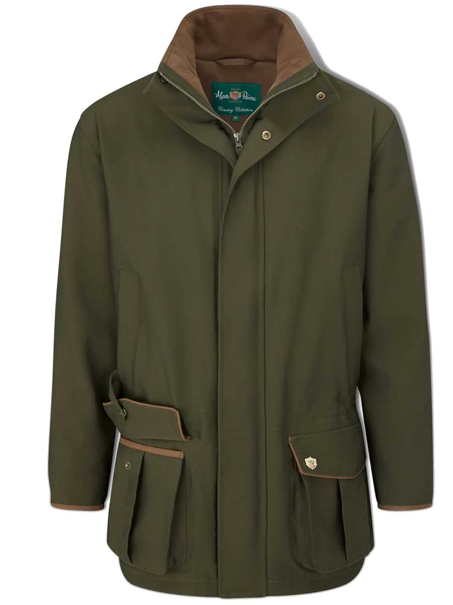 ALAN PAINE Stancombe Mens Waterproof Shooting Coat - Olive