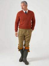 Load image into Gallery viewer, ALAN PAINE Streetly Men&#39;s V Neck Lambswool Jumper - Tiger
