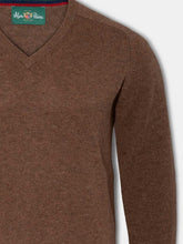 Load image into Gallery viewer, ALAN PAINE Streetly Men&#39;s V Neck Lambswool Jumper - Tobacco
