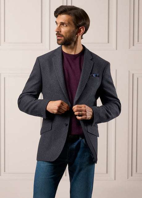 ALAN PAINE Surrey Mens Tweed Blazer - Blue