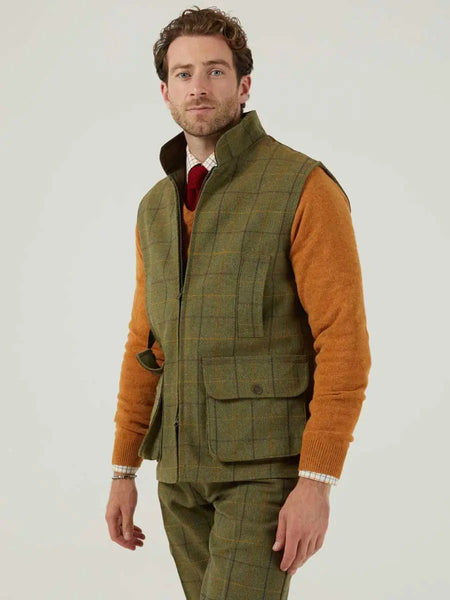 ALAN PAINE Rutland Mens Zip Waistcoat Dark Moss – A Farley