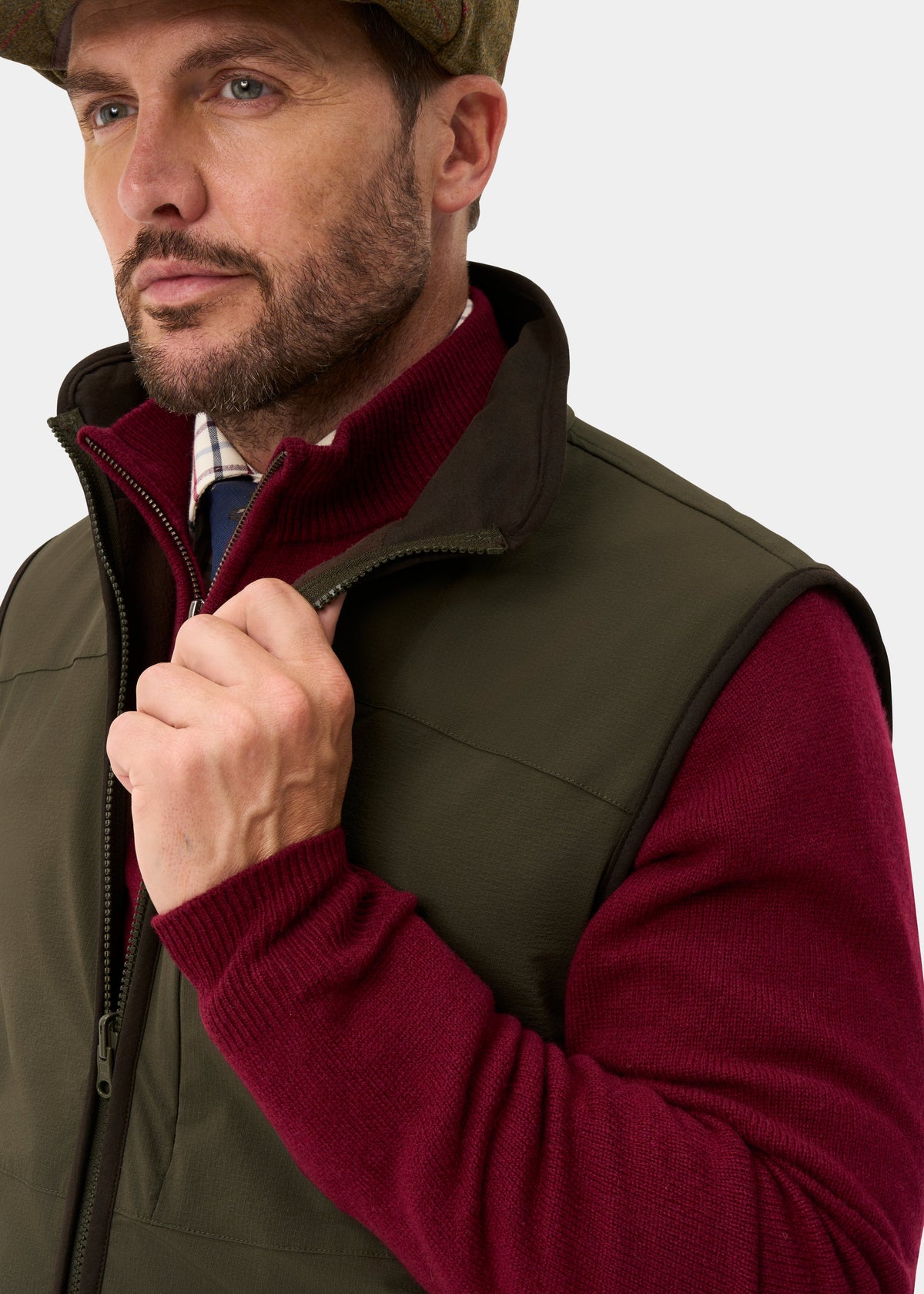 ALAN PAINE Willsden Mens Water Repellent Gilet - Olive