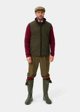 ALAN PAINE Willsden Mens Water Repellent Gilet - Olive