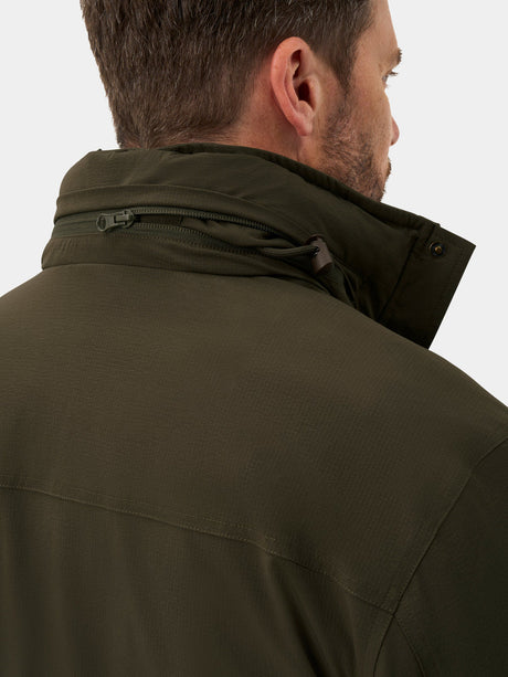 ALAN PAINE Willsden Mens Waterproof Coat - Olive – back.