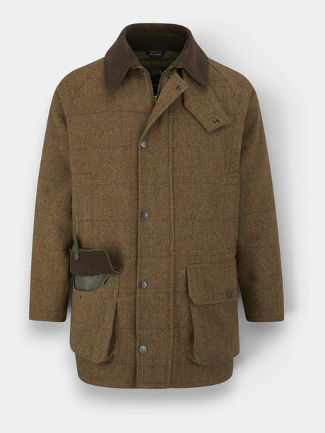 ALAN PAINE Rutland Mens Tweed Waterproof Shooting Coat - Birch
