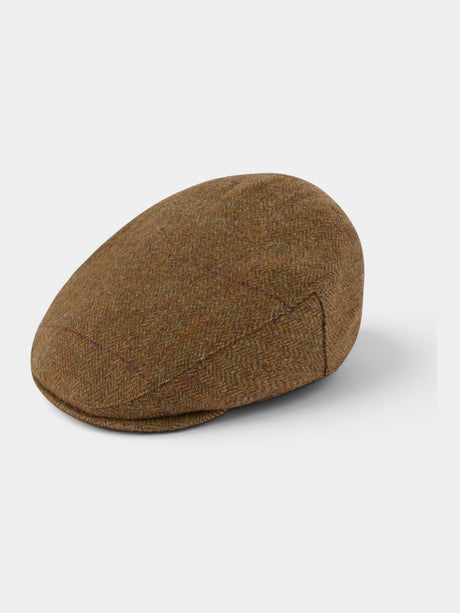 ALAN PAINE Rutland Mens Tweed Waterproof Flat Cap - Birch