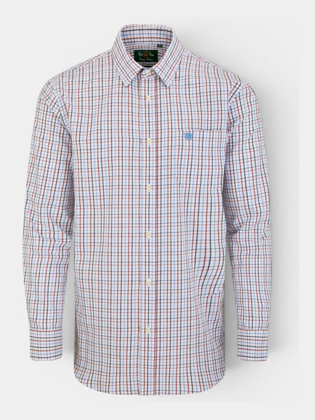 ALAN PAINE Ilkley Mens Country Check Shooting Shirt - Blue & Red