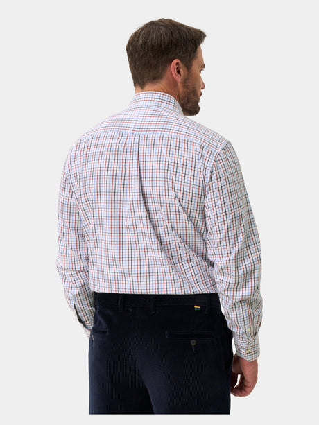 ALAN PAINE Ilkley Mens Country Check Shooting Shirt - Blue & Red