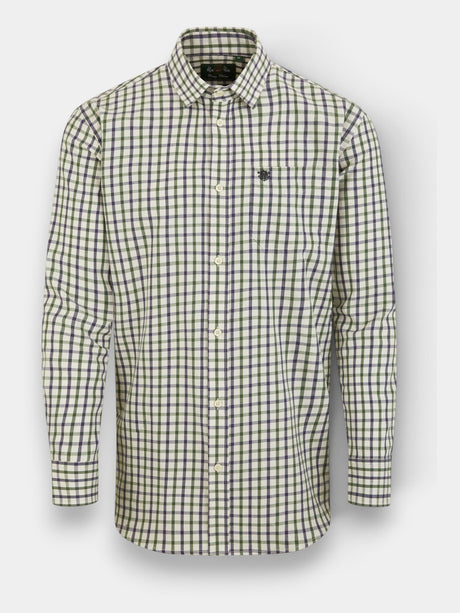 ALAN PAINE Ilkley Mens Country Check Shooting Shirt - Blue & Green