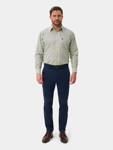 ALAN PAINE Ilkley Mens Country Check Shooting Shirt - Blue & Green