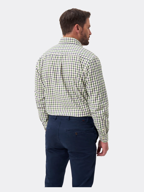 ALAN PAINE Ilkley Mens Country Check Shooting Shirt - Blue & Green