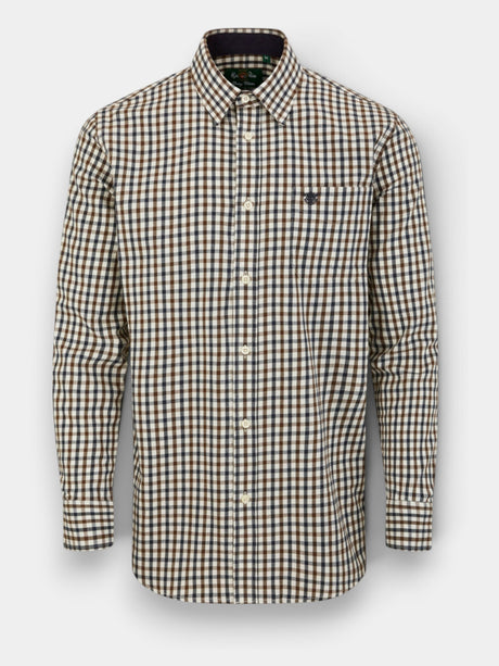 ALAN PAINE Aylesbury Mens Country Check Shirt - Blue & Brown