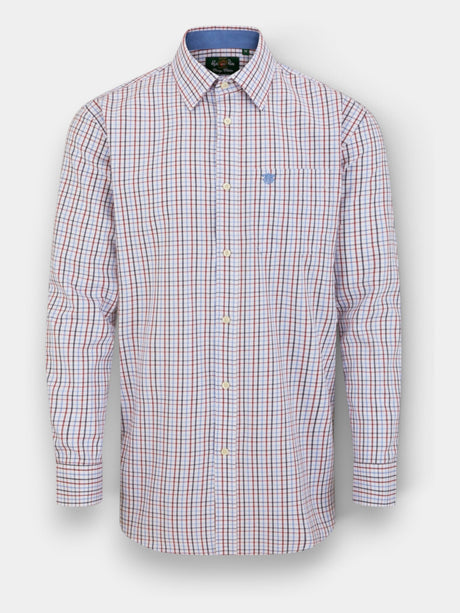 ALAN PAINE Aylesbury Mens Country Check Shirt - Blue & Red