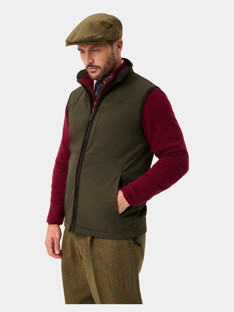ALAN PAINE Willsden Mens Water Repellent Gilet - Olive