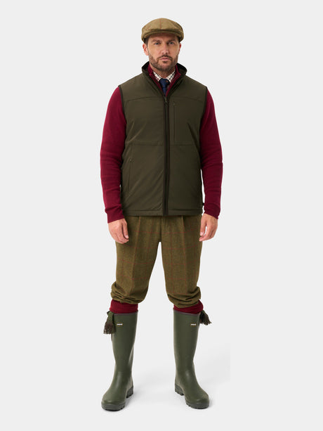 ALAN PAINE Willsden Mens Water Repellent Gilet - Olive