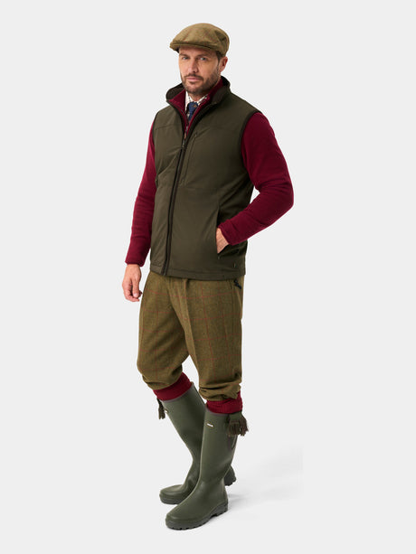 ALAN PAINE Willsden Mens Water Repellent Gilet - Olive