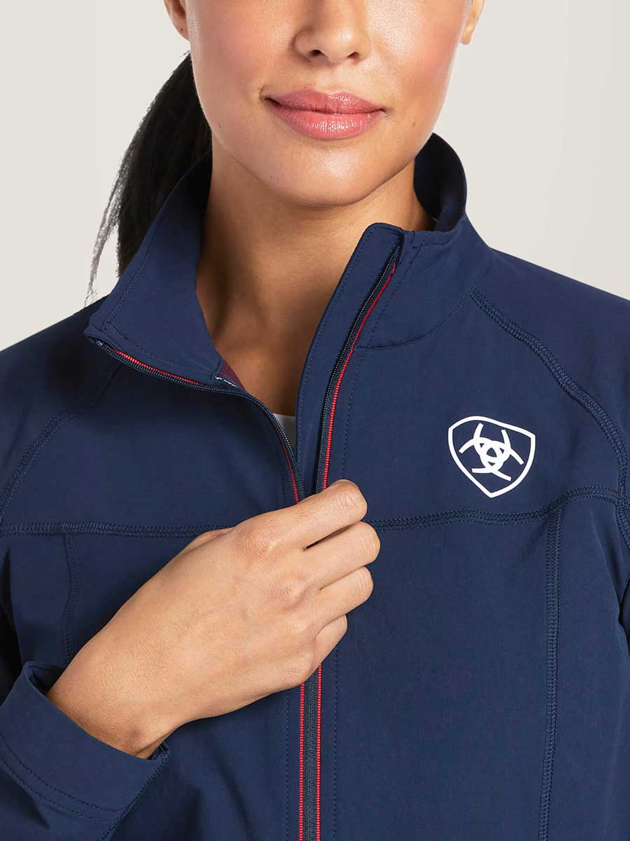 ARIAT Agile Softshell Jacket - Womens - Navy & Red