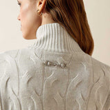 ARIAT Alamere Half Zip Sweater - Womens - Moonstruck Heather