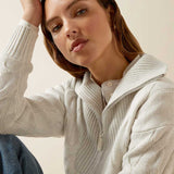 ARIAT Alamere Half Zip Sweater - Womens - Moonstruck Heather