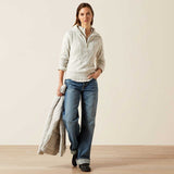 ARIAT Alamere Half Zip Sweater - Womens - Moonstruck Heather